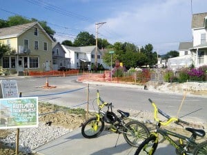 The view from the new park location on Baxter St.