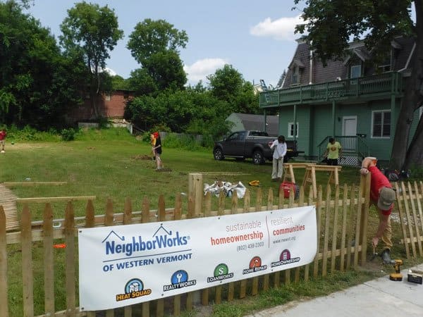 July 20, 2016 - volunteers with NeighborWorks of Western Vermont installed a fence in Rutland